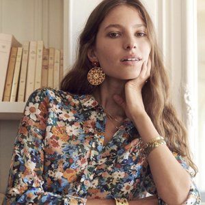 Sezane Fall Flowers Shirt Sz 34